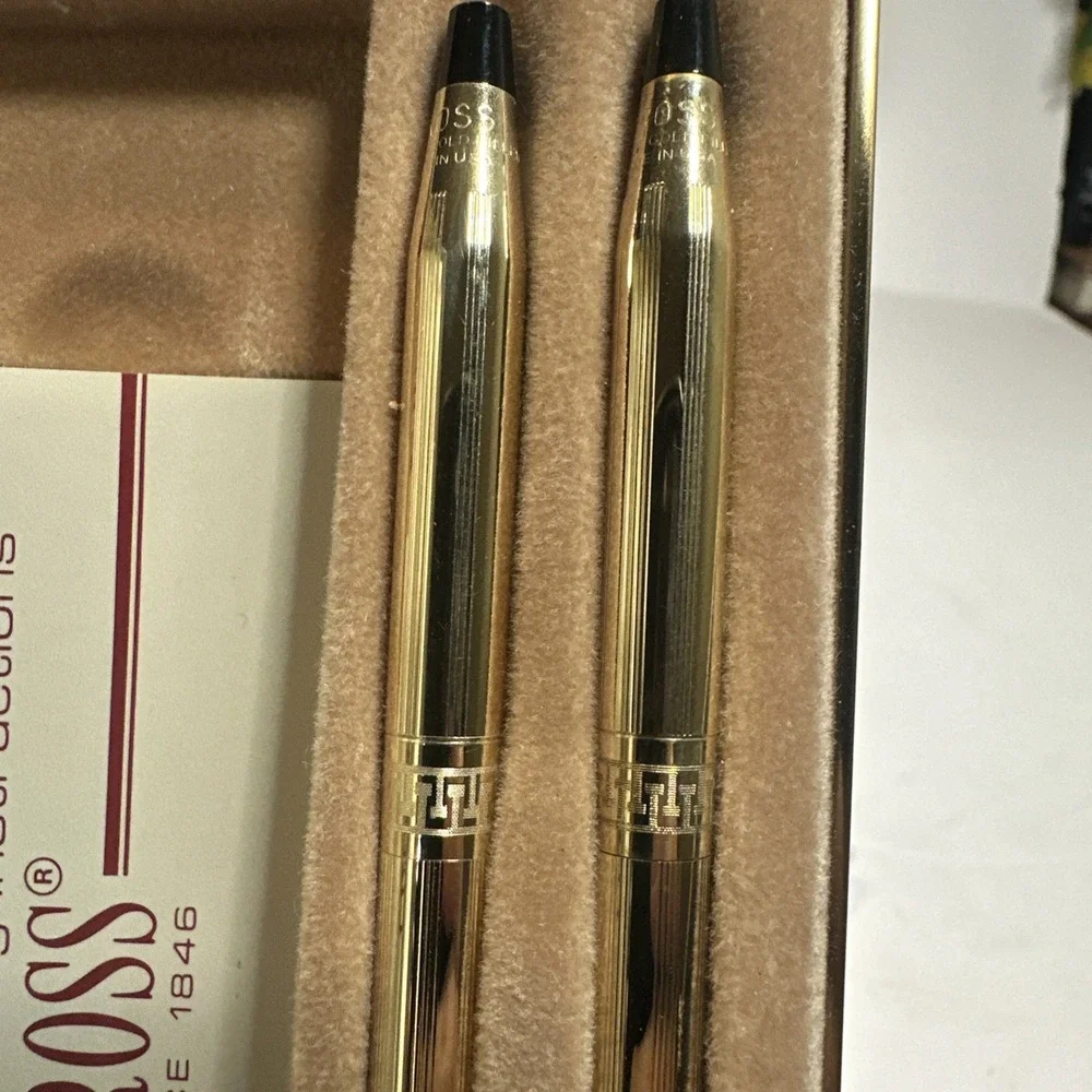 Vintage Cross For Women 1/20 10kt Gold Filled Pen & Pencil Set w/ Pouch & Case